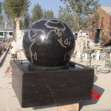 Black marble ball fountain